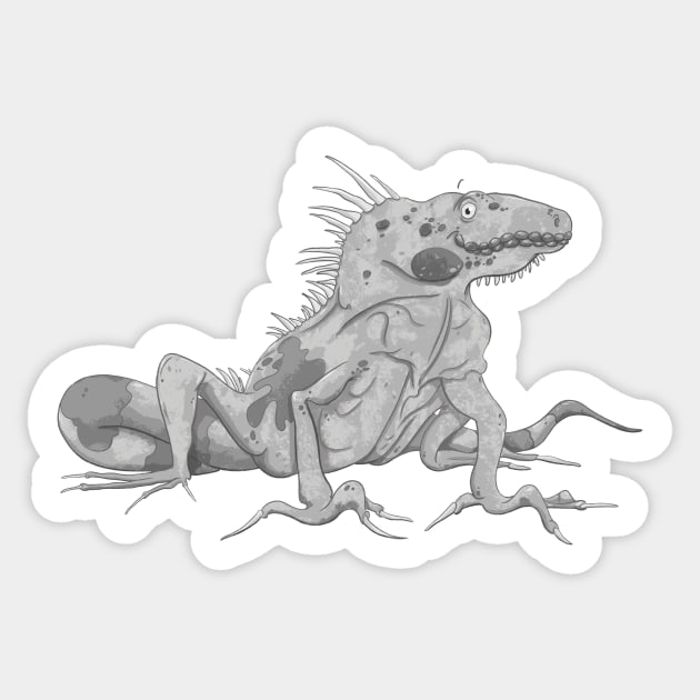 Iguana Sticker by Rowena Aitken